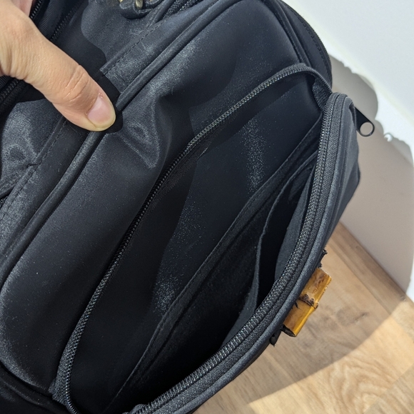 Bamboo Handled Black Handbag - Picture 6 of 6